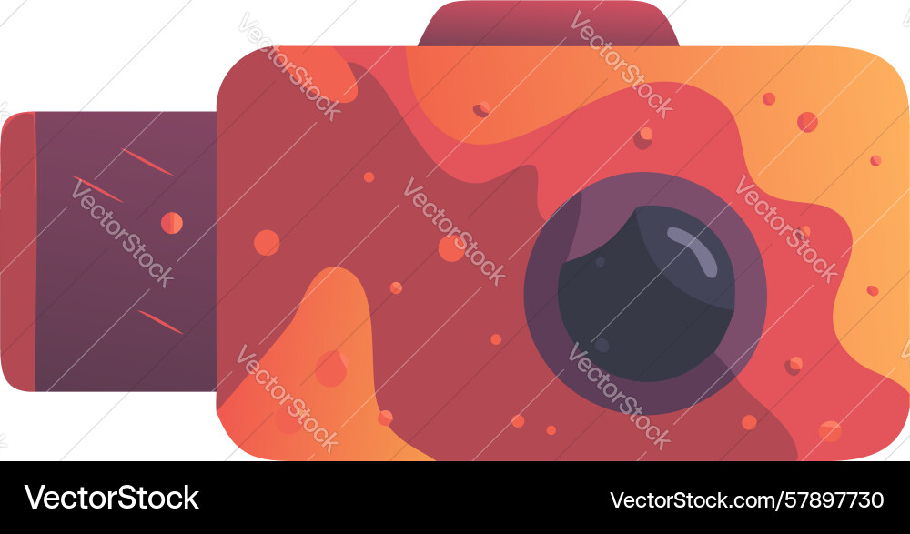 Dynamic textured red camera abstract icon design Vector Image