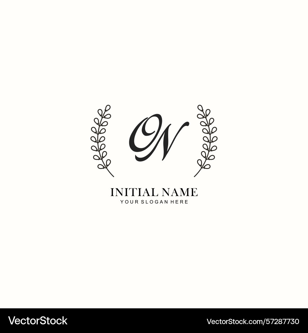 On initial logo templates with botanical elements On initial logo templates with botanical elements Vector Image