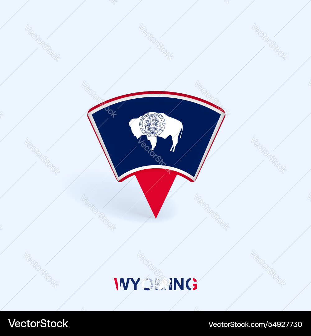 Wyoming Flag Map Pointer vector image
