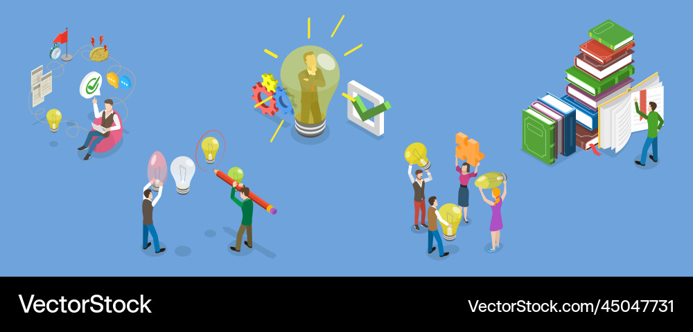 3d isometric flat conceptual Royalty Free Vector Image