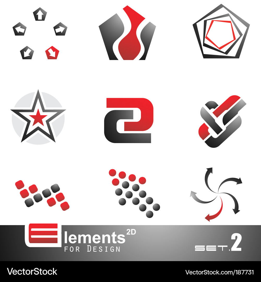 Abstract 2d elements vector image