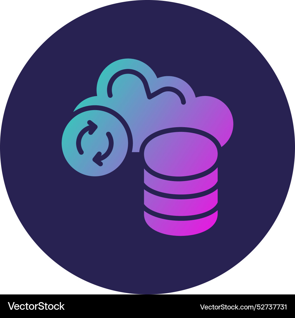 Backup glyph circle gradient icon vector image