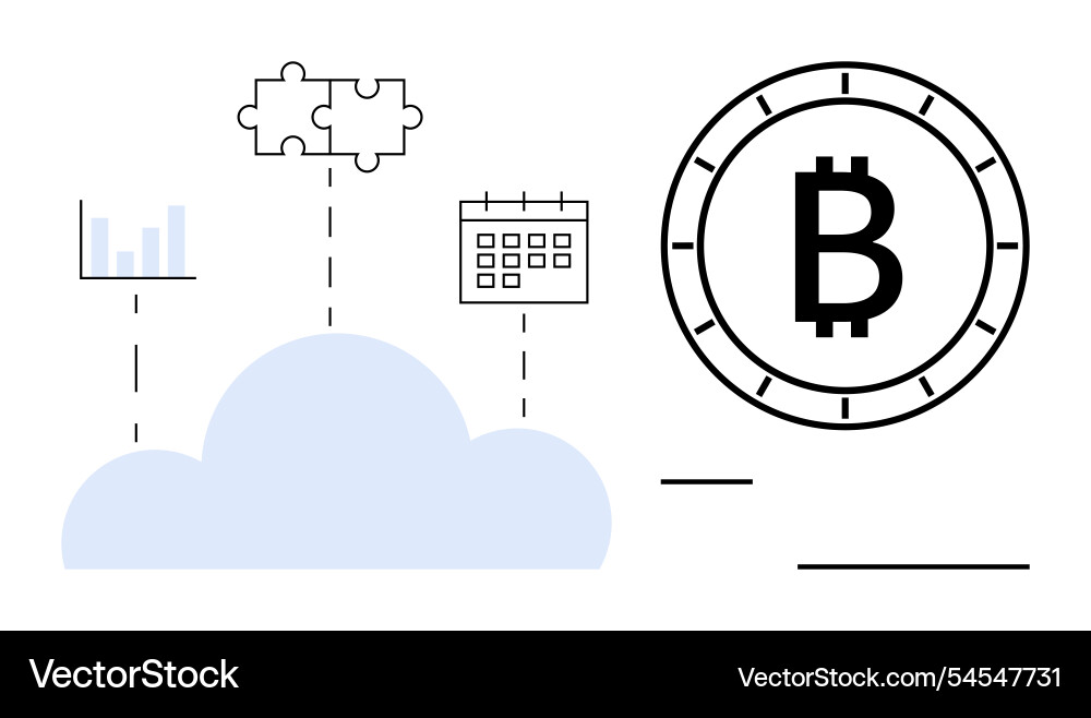 Cloud computing and cryptocurrency integration Vector Image