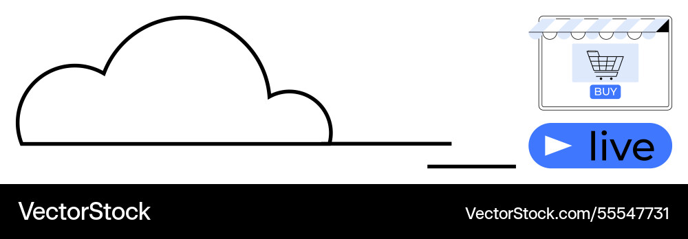 Cloud storage integration with e-commerce store Cloud storage integration with e-commerce store Vector Image
