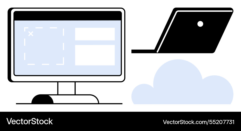 Digital collaboration and cloud computing Vector Image