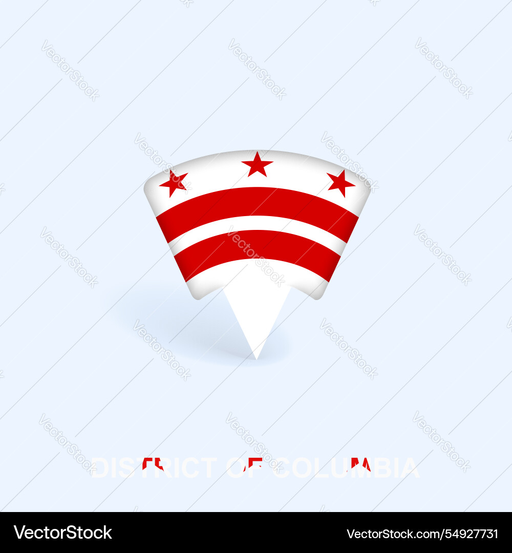District of columbia flag map pointer design District of columbia flag map pointer design Vector Image