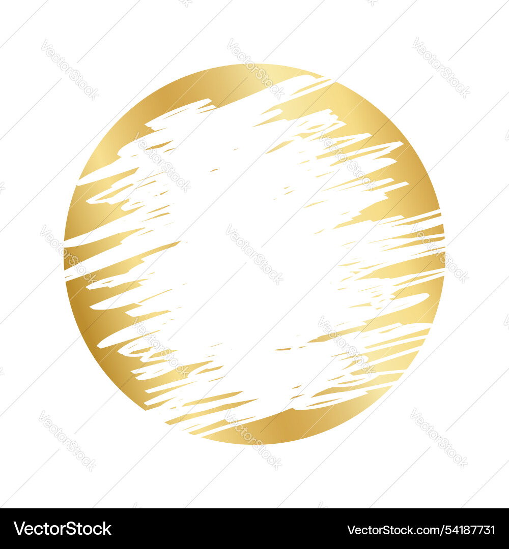 Golden scratchcard surface in circle shape Golden scratchcard surface in circle shape vector image