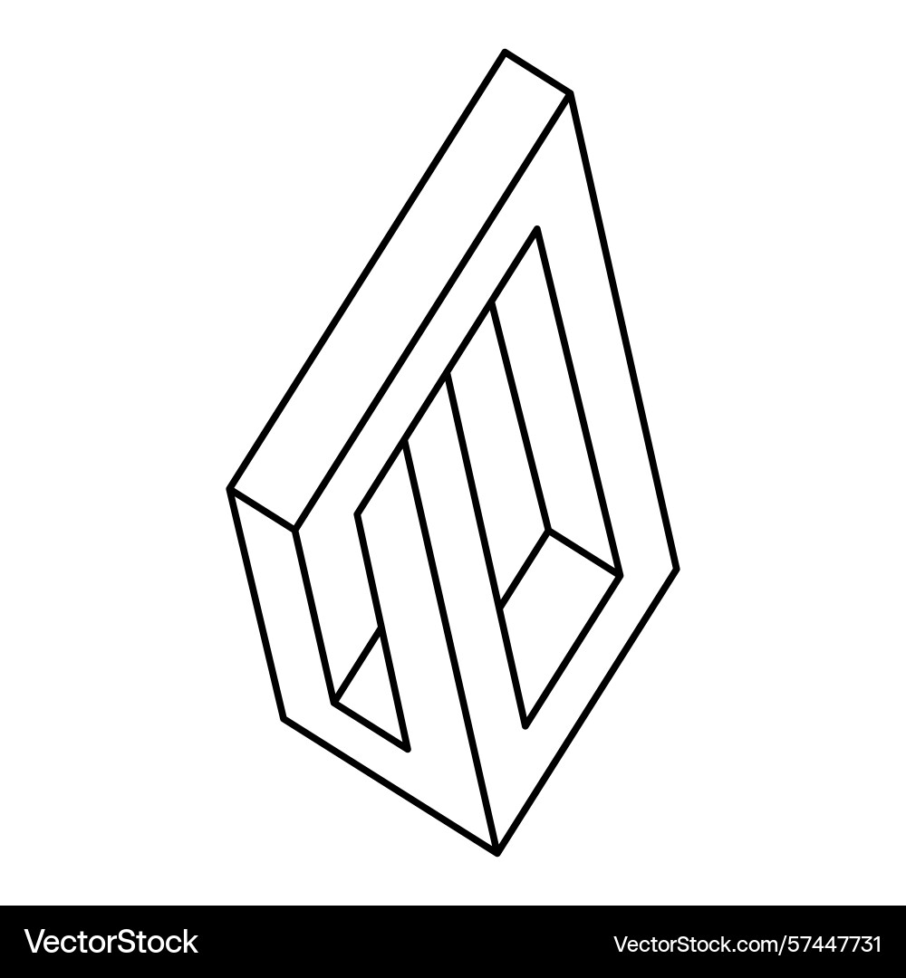 Impossible shape line design isolated on a white Impossible shape line design isolated on a white Vector Image