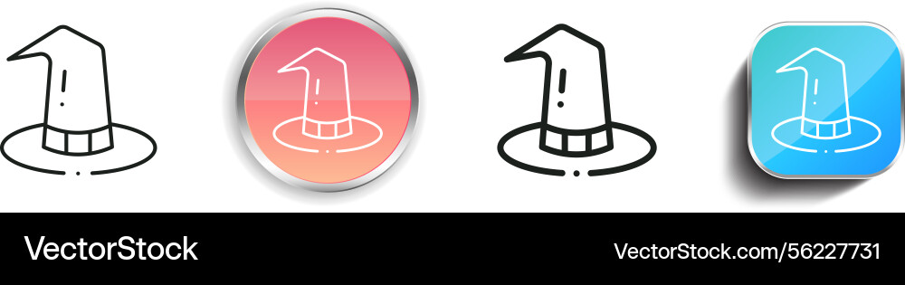 Magic hat icon thin linear regular and button vector image