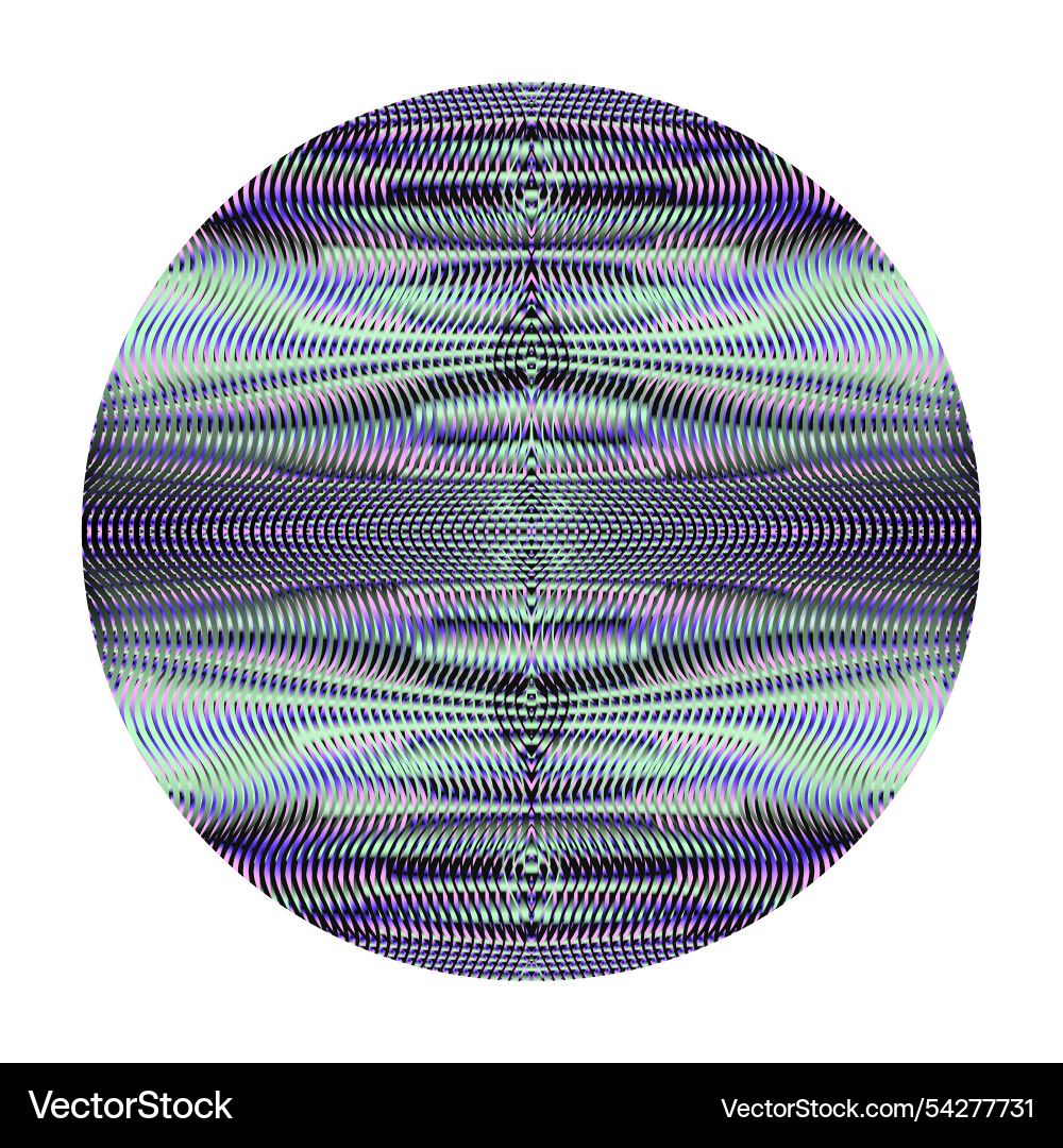 Round psychedelic element with linear Round psychedelic element with linear vector image