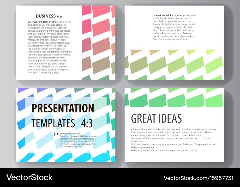 Set of business templates for presentation slides vector image