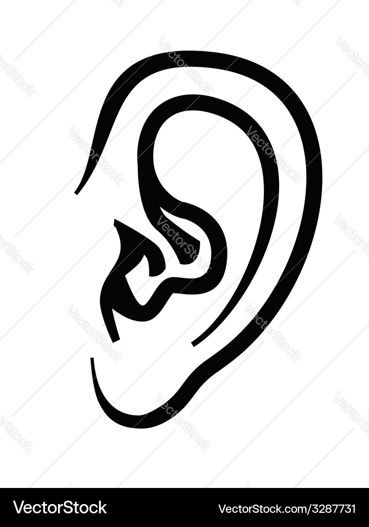 Simple Ear Icon (3287731) – Royalty-Free Vector | VectorStock, image size:756x1080