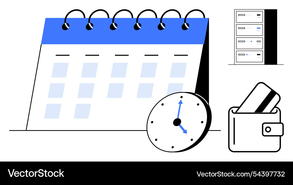 Conceptual elements of scheduling data management Conceptual elements of scheduling data management vector image
