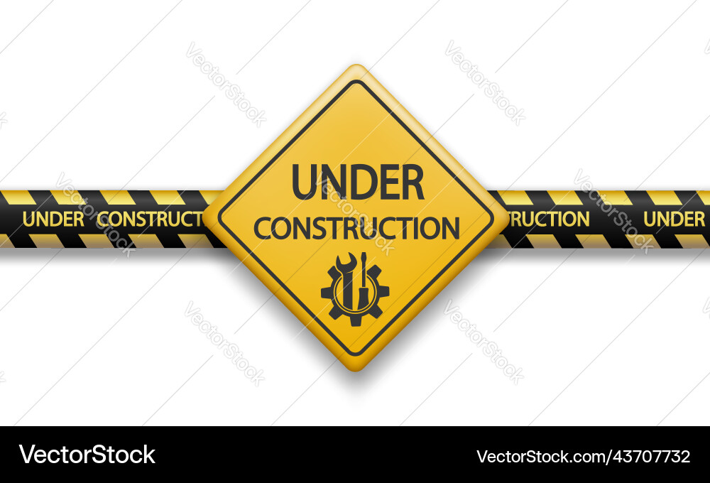 Construction Road Sign Royalty Free Vector Image