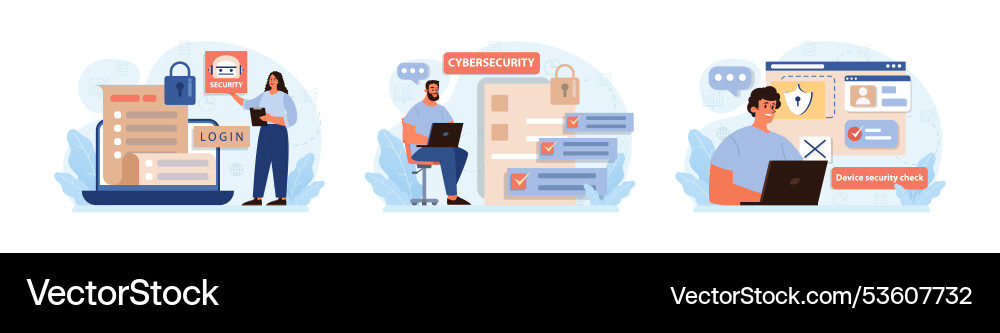 Cyber or web security set artificial intelligence Cyber or web security set artificial intelligence vector image