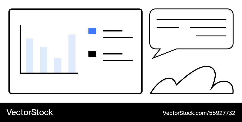 Data analysis presentation with bar graph Data analysis presentation with bar graph vector image