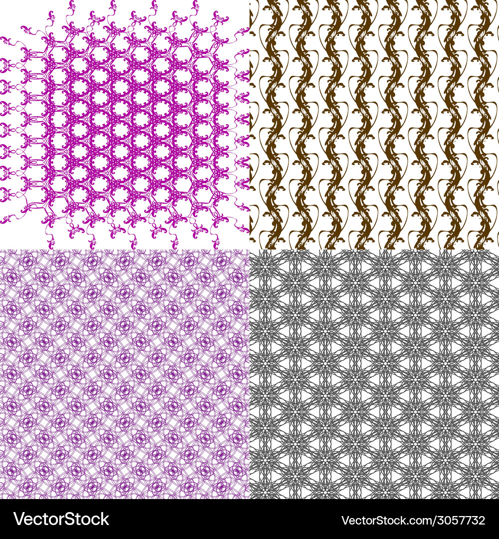 Geometric patterns tiling set of abstract vintage Vector Image