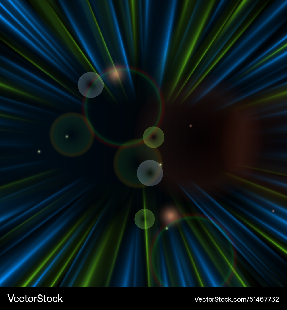 Green blue smooth glowing rays abstract tech Vector Image