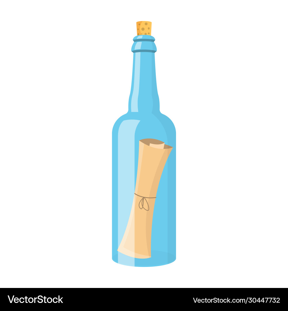 Scroll message in bottle Vector Image