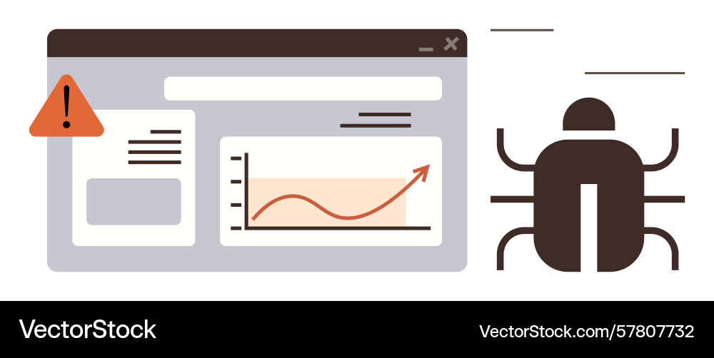 Software bug impact on data analytics with error Software bug impact on data analytics with error vector image