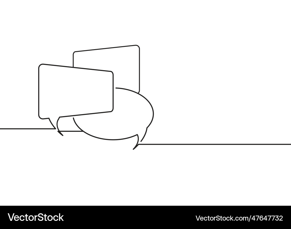 Speech Bubbles - Continuous Line Art vector image