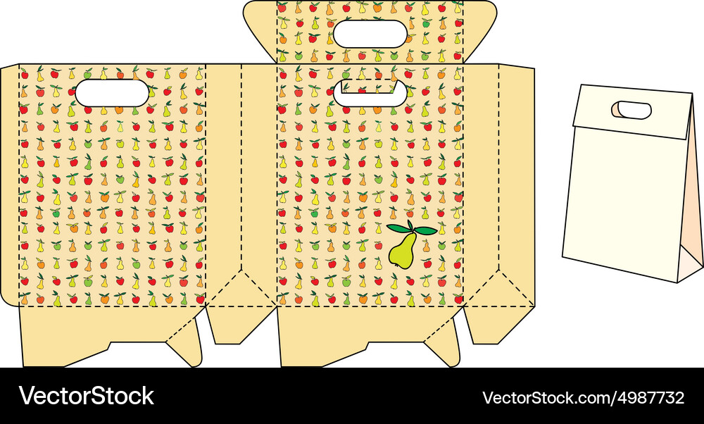 Template package with fruit pattern Vector Image