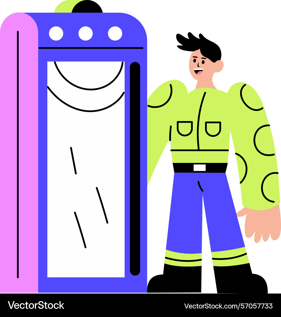 A flat style showing person using met Vector Image
