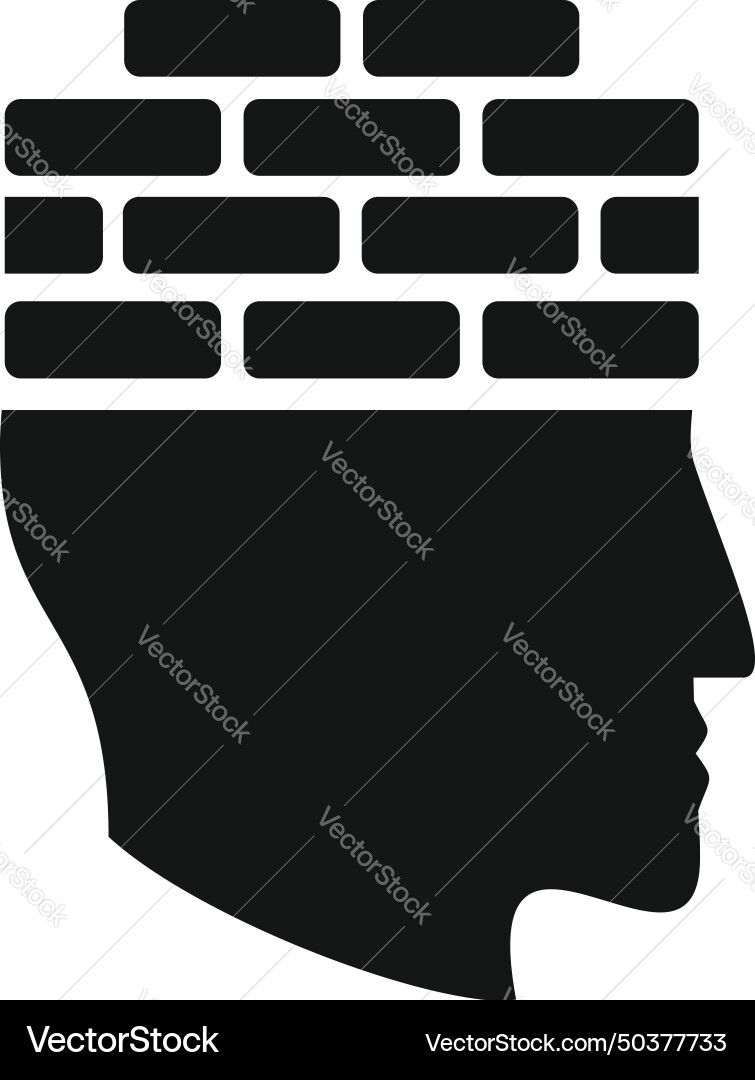 Brick brain memory icon simple power Vector Image