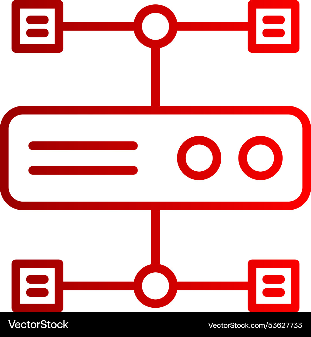 Cluster computing line gradient icon vector image