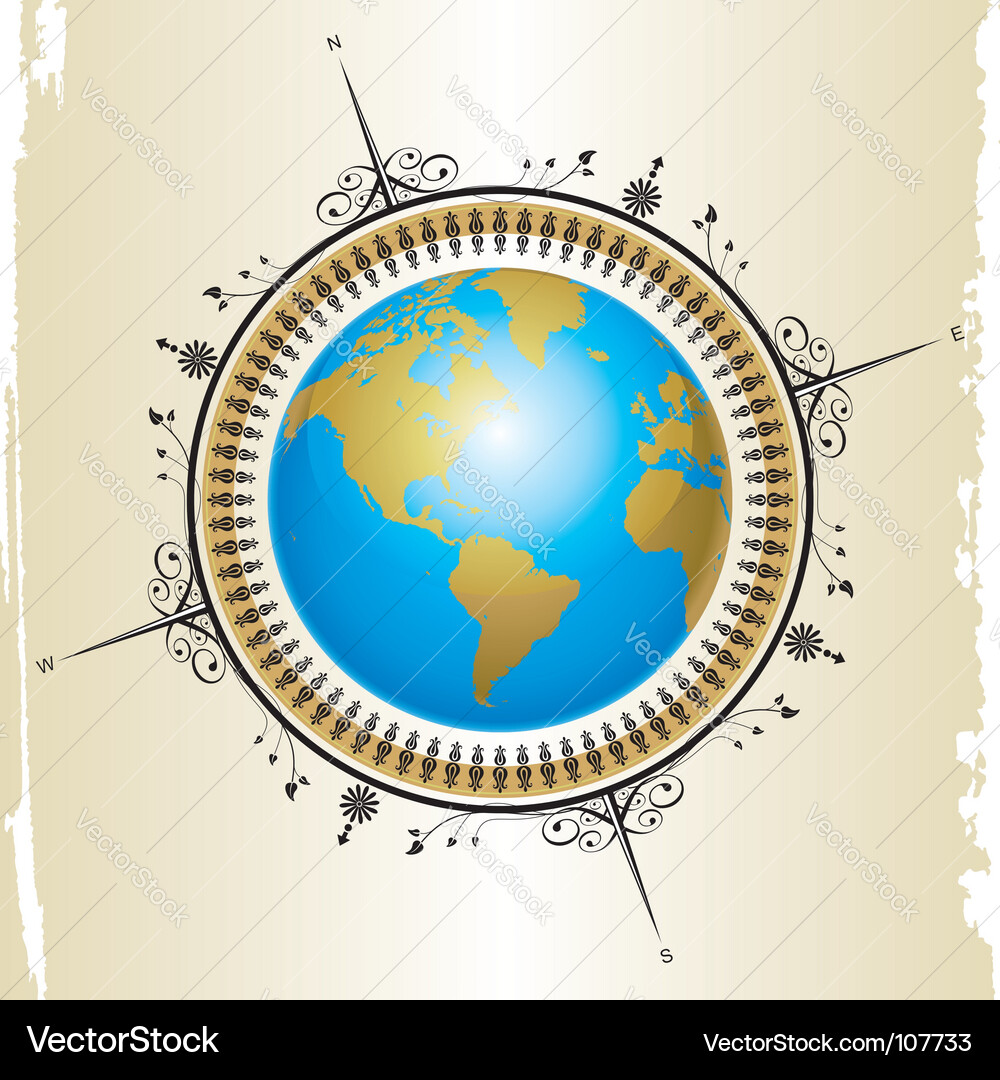 Compass Globe - Navigation & Exploration Vector Image