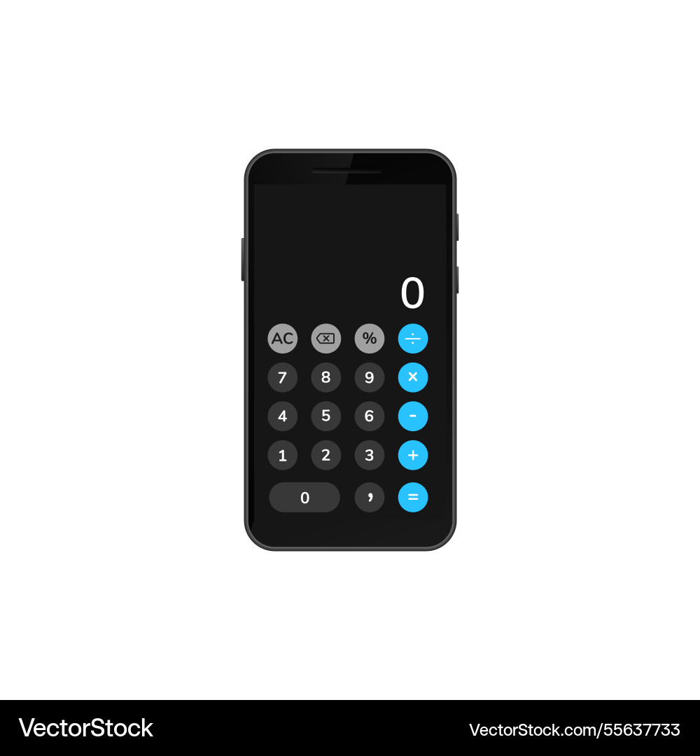 Digital calculator app interface on modern Vector Image