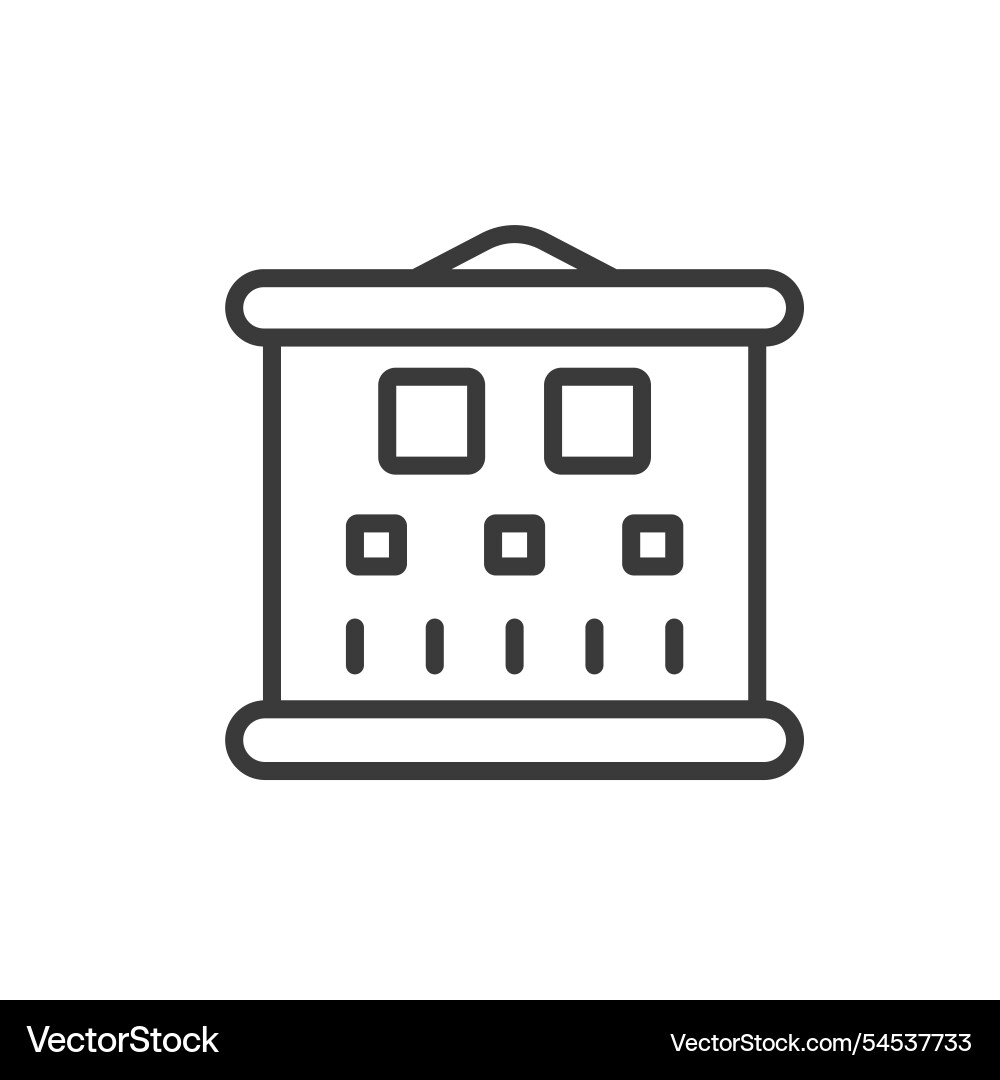 Eye test chart icon in line design Vector Image