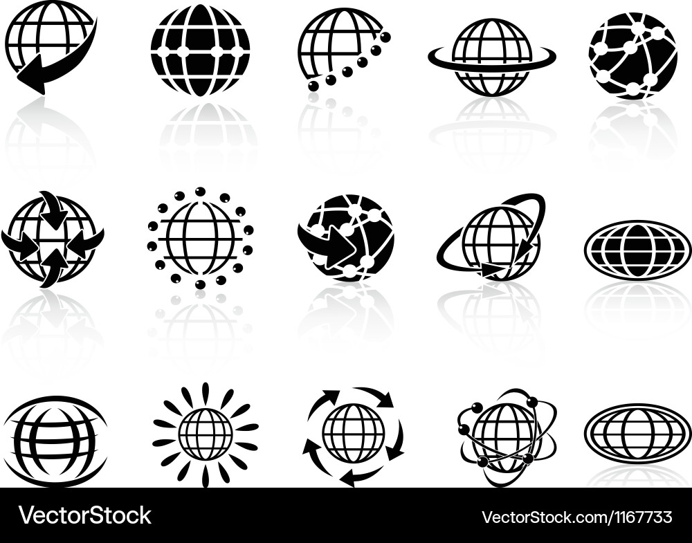 Globe Icon Set Vector Image