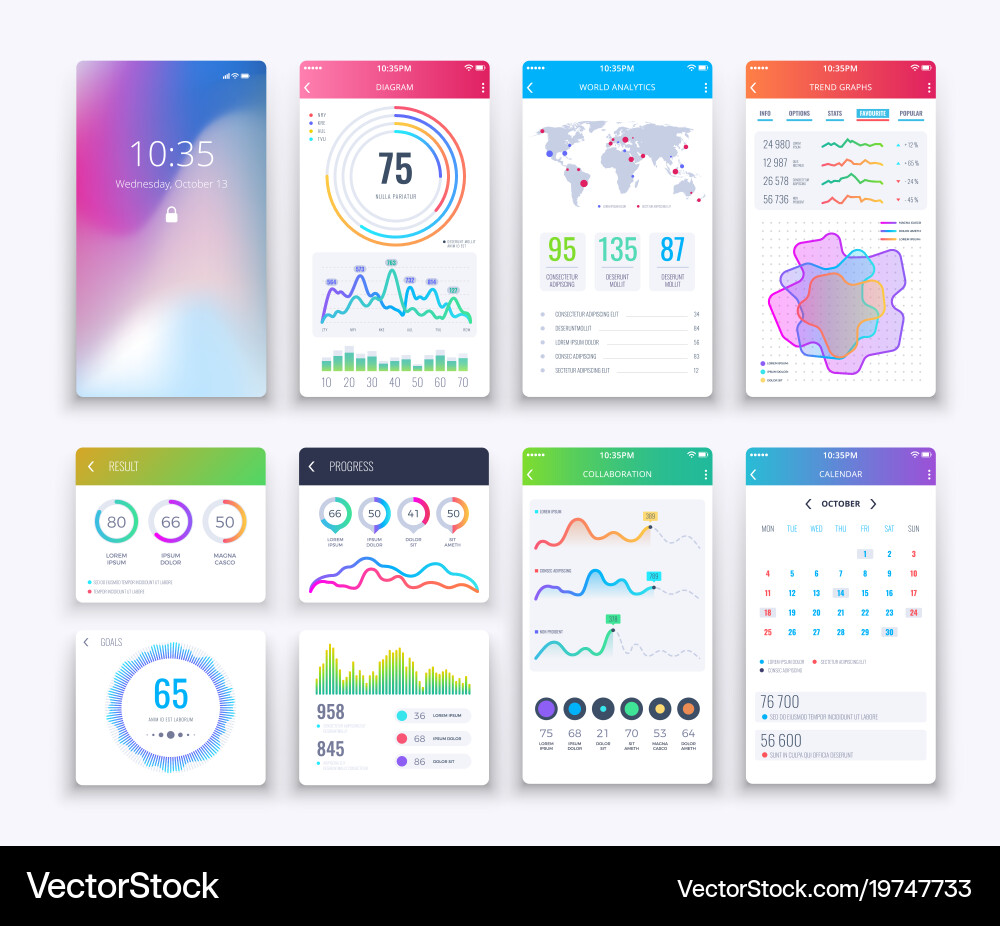 Mobile UI App Interface Template vector image