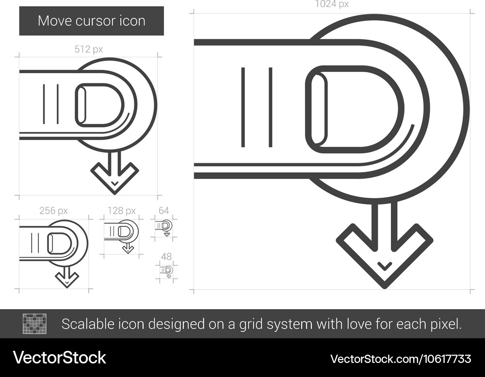 Move cursor line icon Vector Image