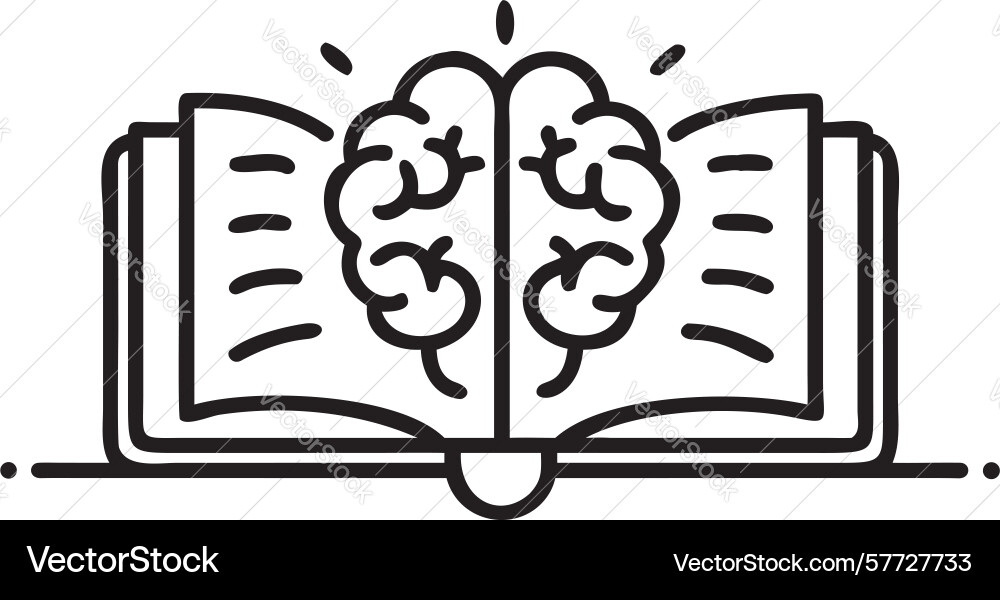Open book brain abstract lines deep learning vector image
