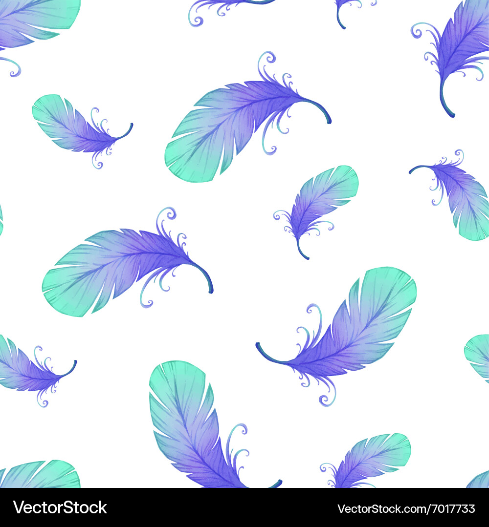 Seamless pattern with bird feathers Vector Image