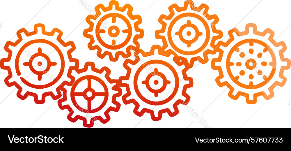 Set of interlocking cogwheels gears icons design Vector Image
