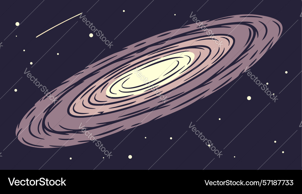 Spiral galaxy in deep space design generative ai vector image