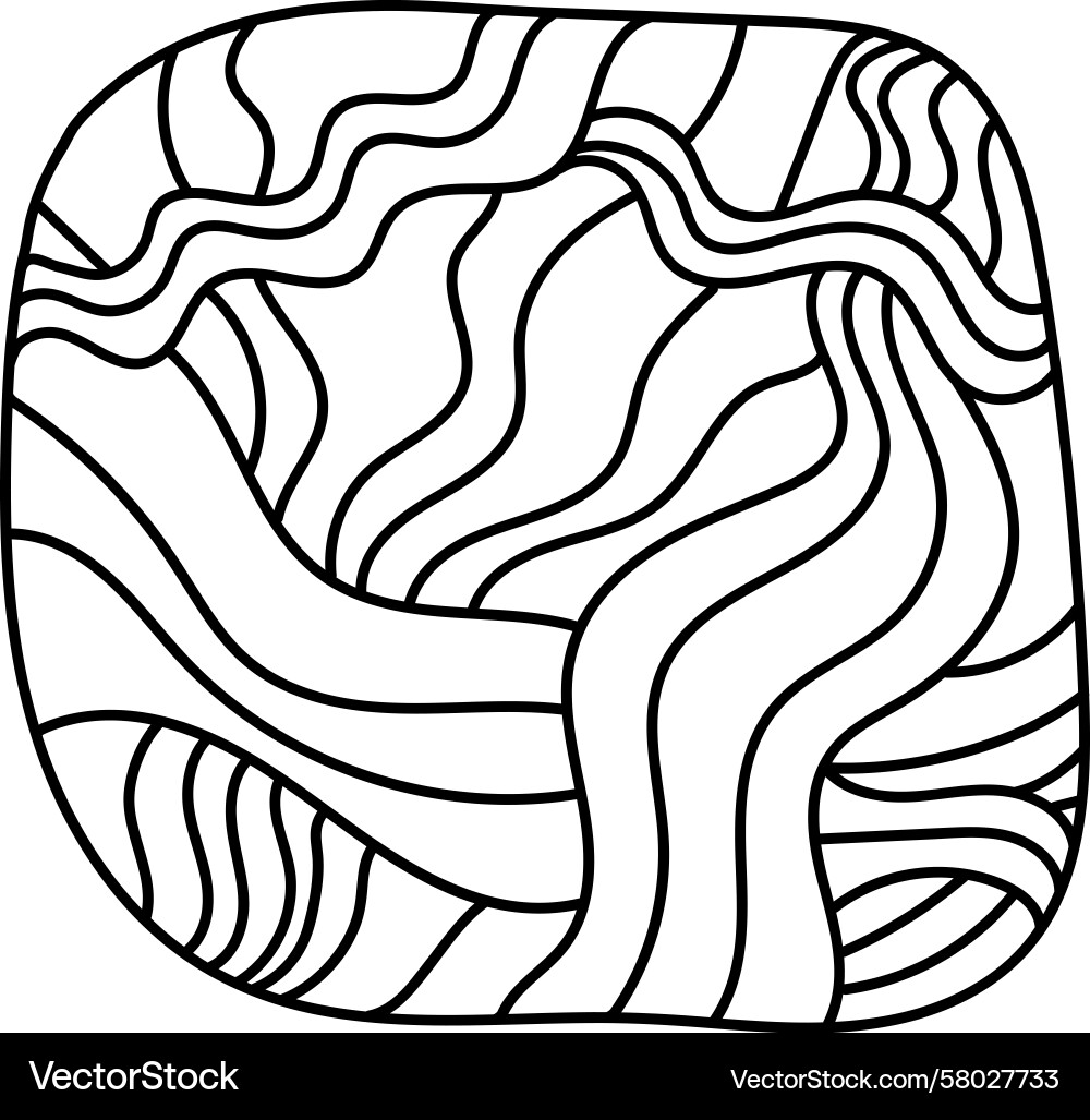 Wavy Line Square Pattern Vector Image
