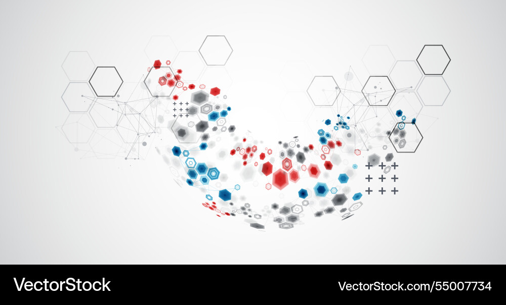 Abstract hexagon background with plexus effect Abstract hexagon background with plexus effect vector image