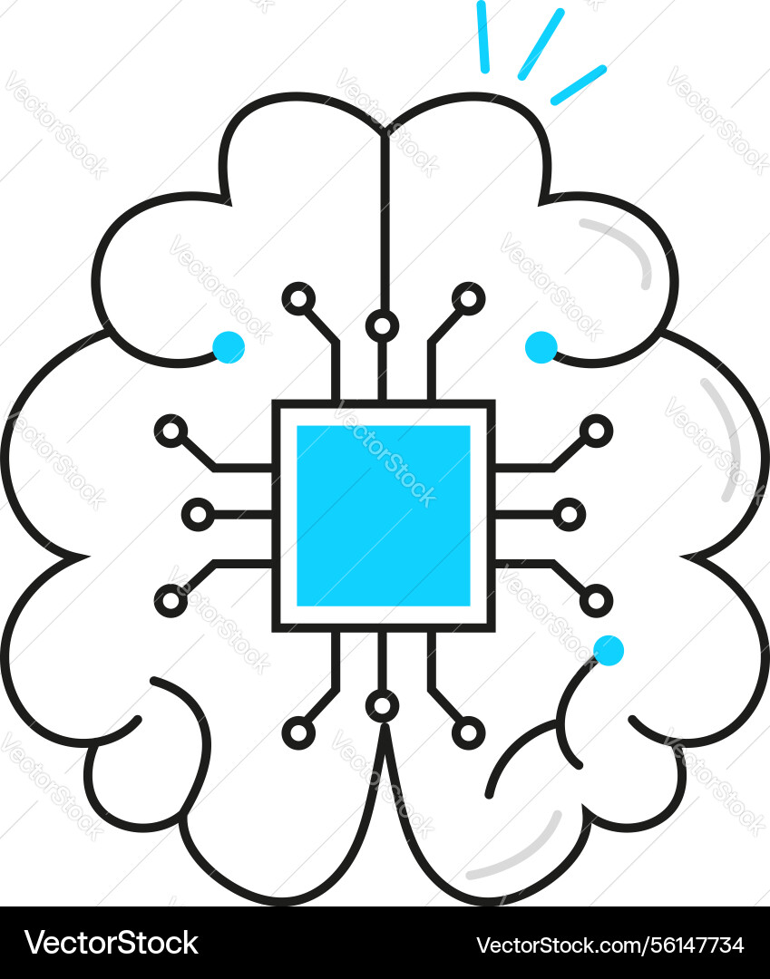 Artificial intelligence ai including cybernetics Vector Image