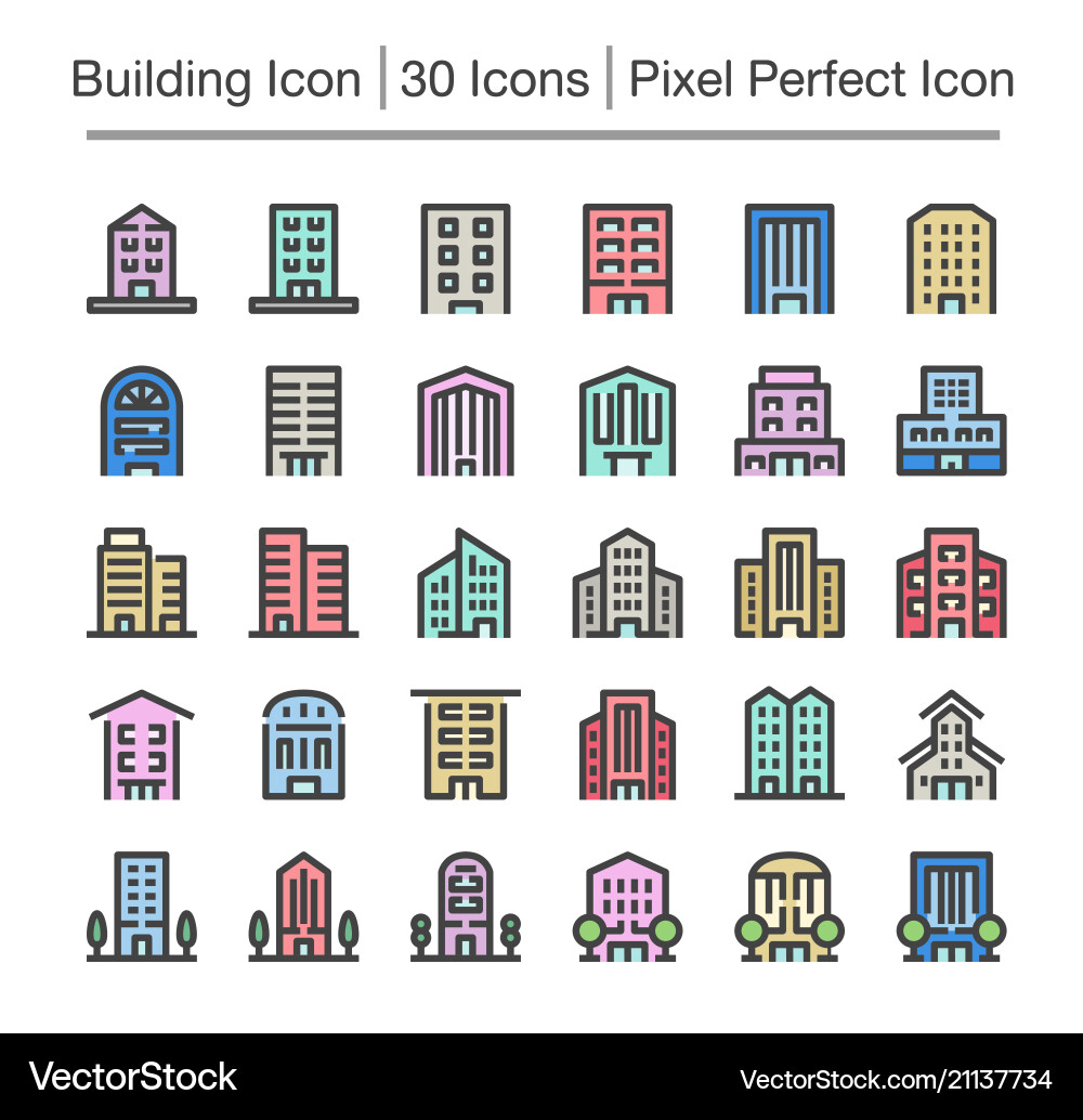 Building Icon Set vector image
