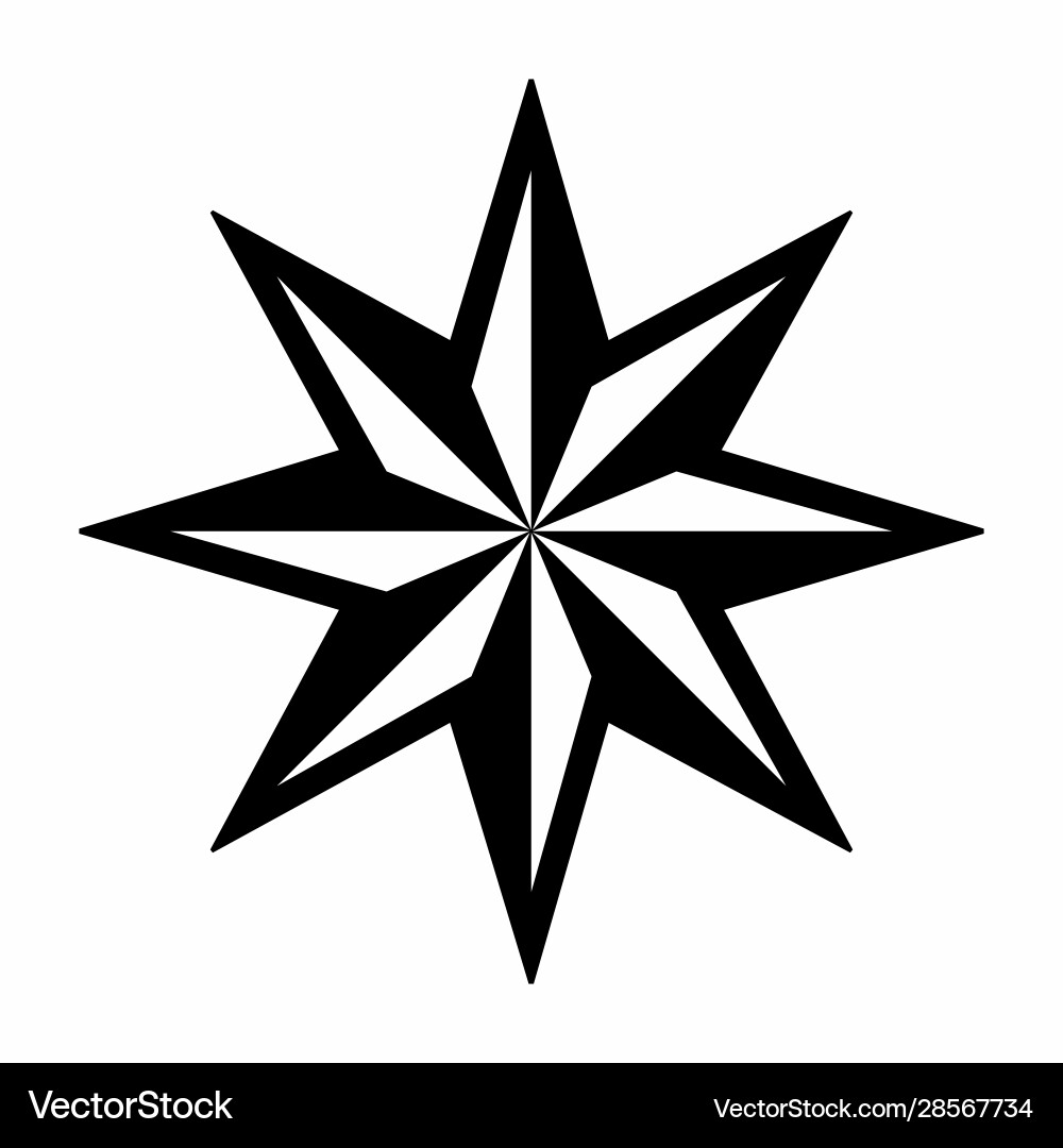 Eight pointed star Royalty Free Vector Image - VectorStock