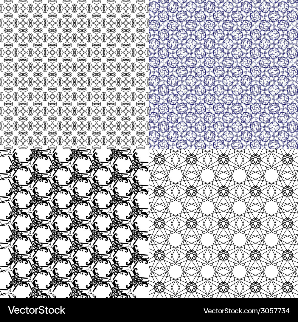 Geometric patterns tiling set of abstract vintage Vector Image