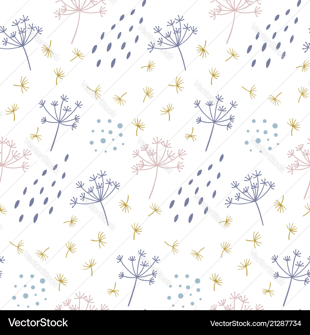 Modern seamless floral pattern with abstract dots Vector Image