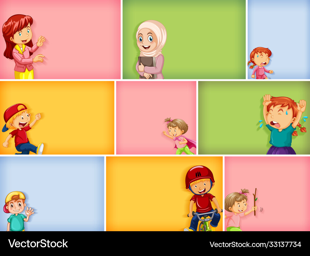 Set different kid characters Set different kid characters vector image