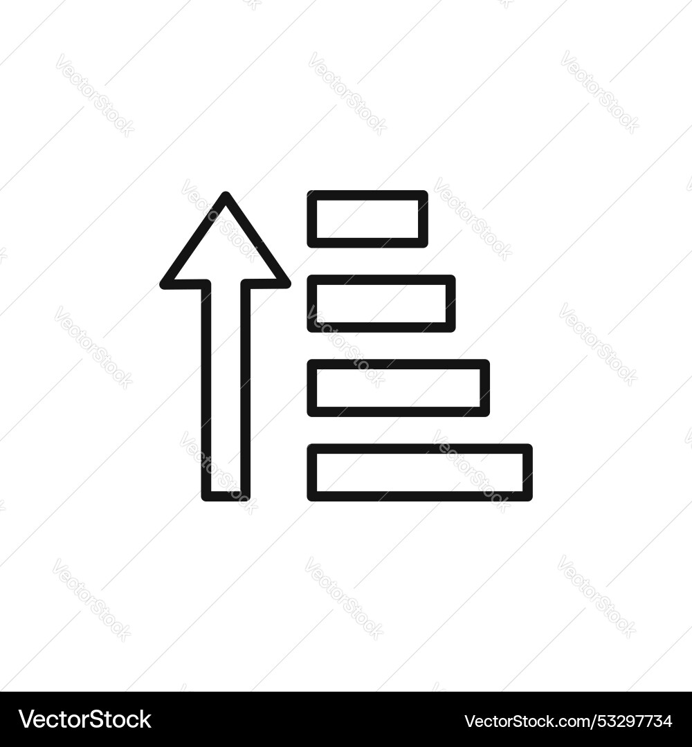 Sort amount up icon set arrow filter button vector image