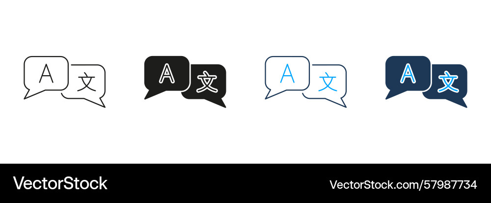 Speech bubbles with language symbols line Vector Image