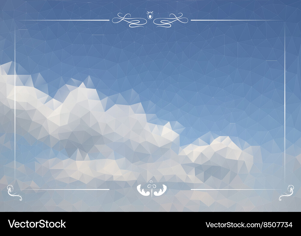 Triangular clouds in the sky backdrop Vector Image